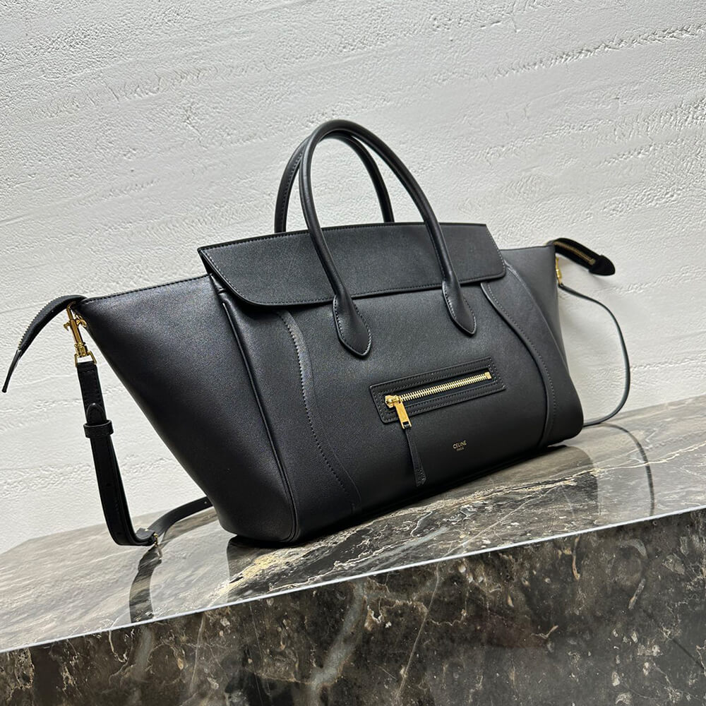 Ce1i*e MEDIUM SMILING NEW LUGGAGE IN S*pPLE SHINY LAMBSKIN(HIGH-END GRADE)