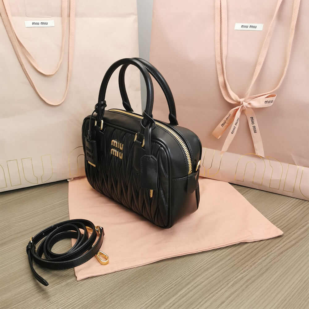 Matelasse nappa leather top-handle bag