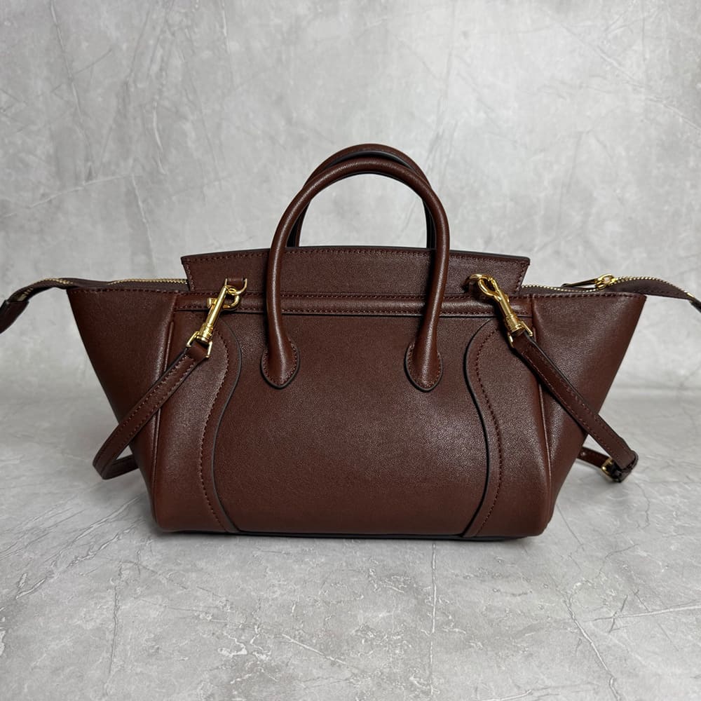 Ce1i*e SMALL NEW LUGGAGE IN S*pPLE SHINY LAMBSKIN(HIGH-END GRADE)
