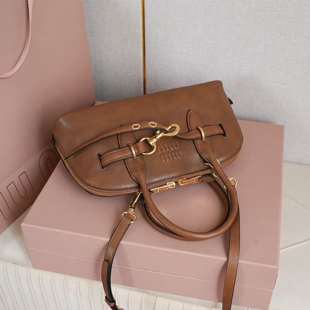 M1um1u Regular Aventure nappa leather top-handle bag(HIGH-END GRADE)