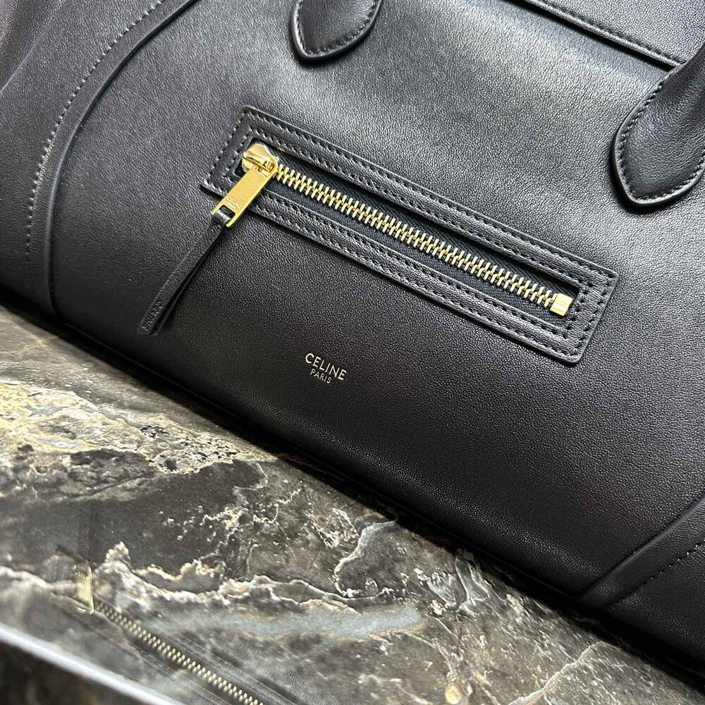 Ce1i*e MEDIUM SMILING NEW LUGGAGE IN S*pPLE SHINY LAMBSKIN(HIGH-END GRADE)