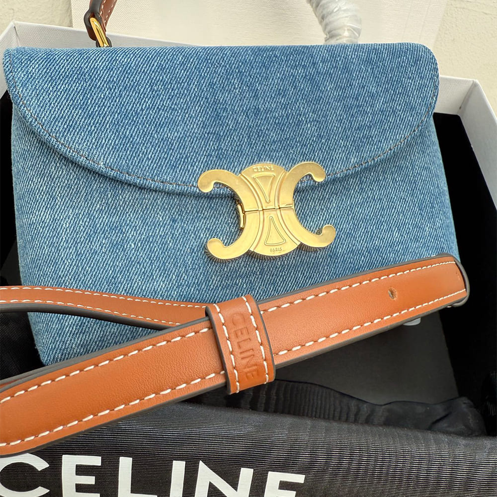 Ce1i*e TEEN NINO BAG IN DENIM(HIGH-END GRADE)