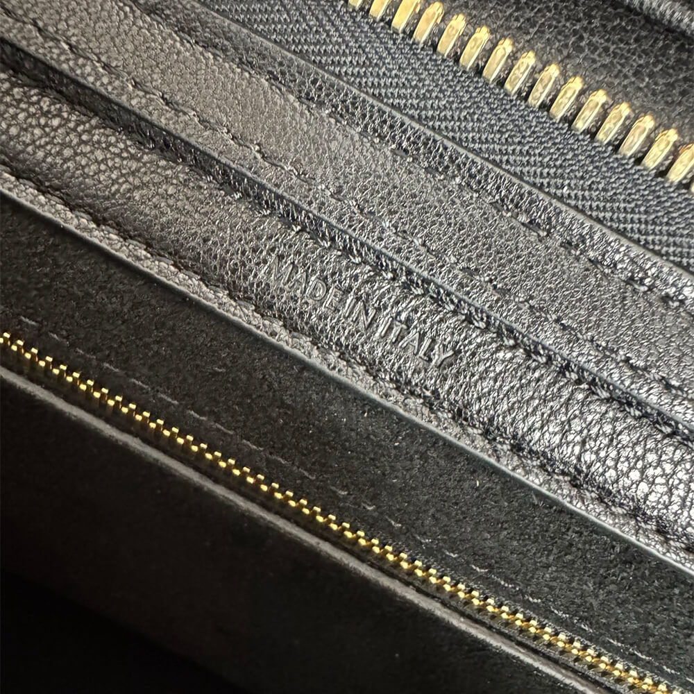 Ce1i*e SMALL NEW LUGGAGE IN S*pPLE SHINY LAMBSKIN(HIGH-END GRADE)